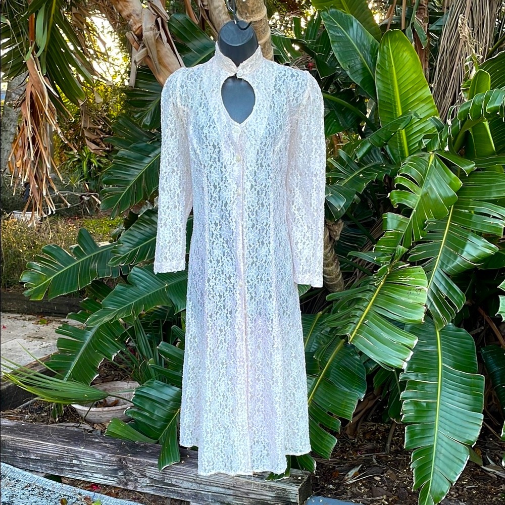 soft, pink romantic lace sheer midi dress